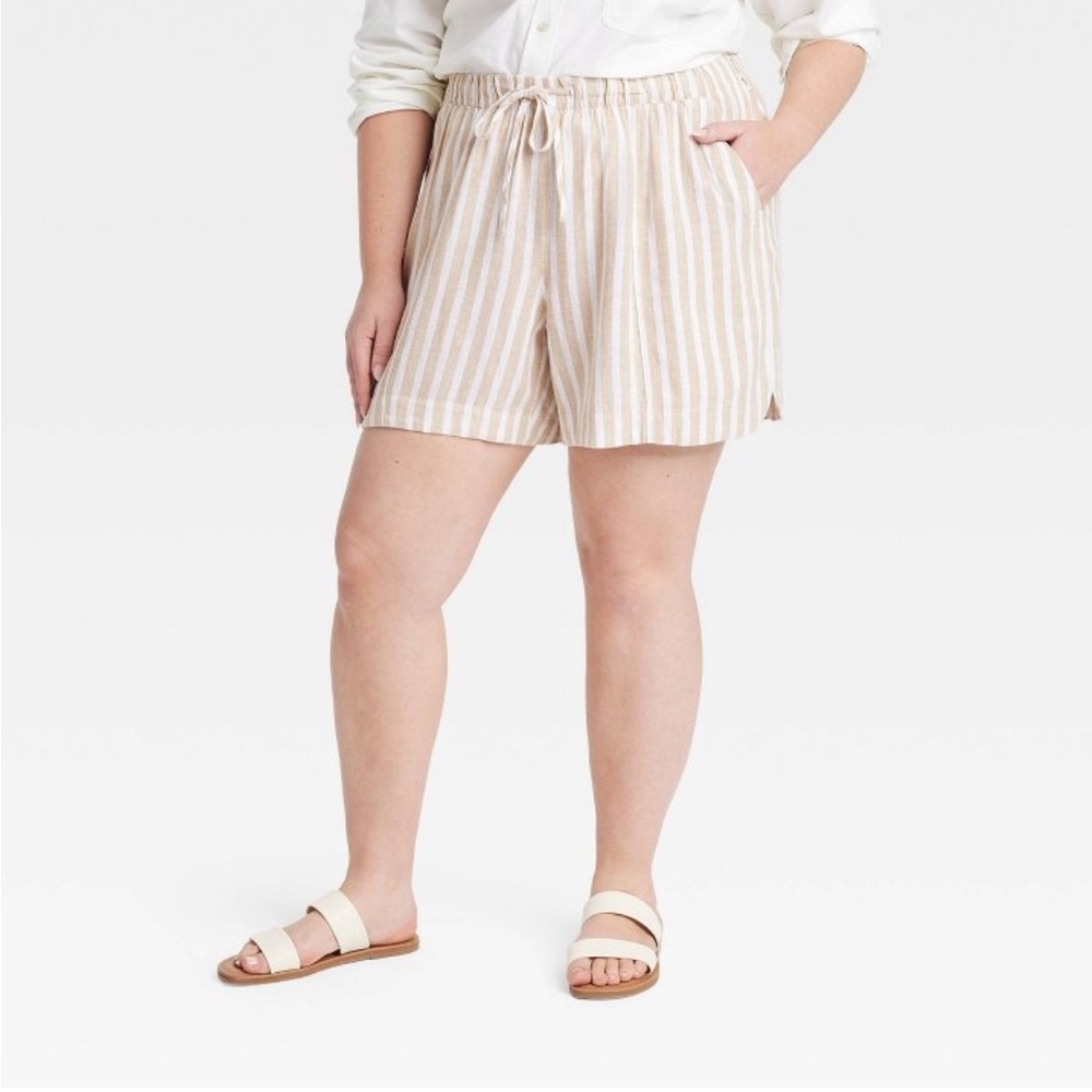 Universal Thread Striped Linen Shorts